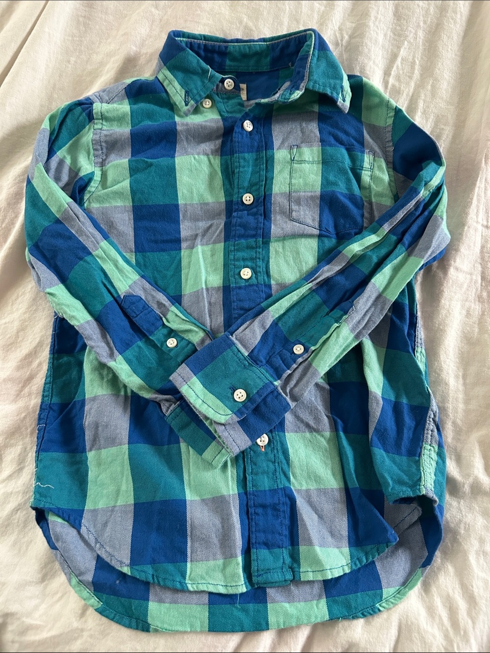 Crewcuts Blue & Green Plaid Button-Down Shirt
